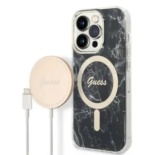 Produktfoto för Guess Magsafe Skal och laddare set till iPhone 14 Pro - Svart