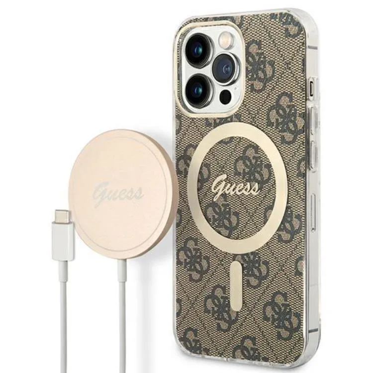 Alternativ bild 0 för Guess Magsafe Skal och laddare set till iPhone iPhone 13 Pro - Brun
