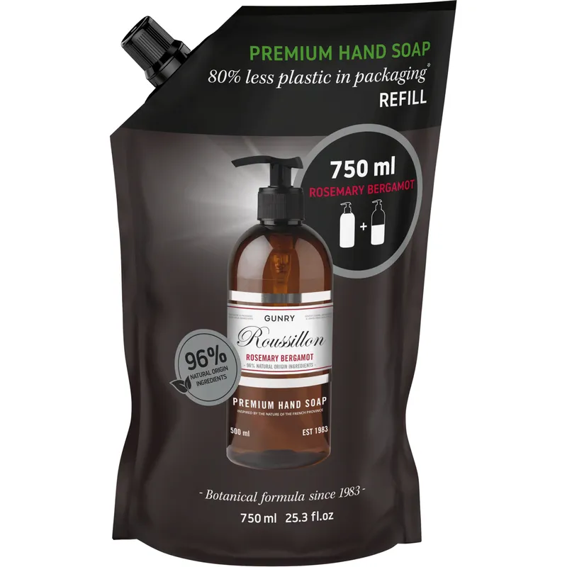 Bild 2 för Gunry Flytande Tvål Premium Refill Rosemary Berg 750 ml