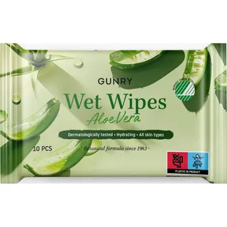 Produktfoto för Gunry Wet Wipes Aloe Vera 10 st