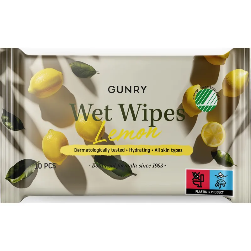 Bild 2 för Gunry Wet Wipes Lemon 10 st