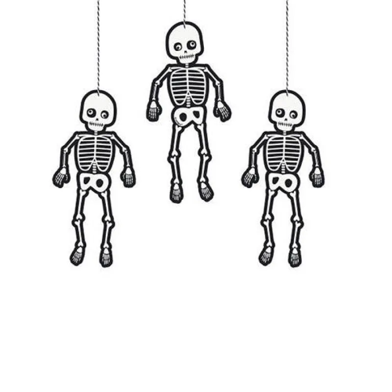 Alternativ bild 0 för Hängande dekoration skelett 3-pack