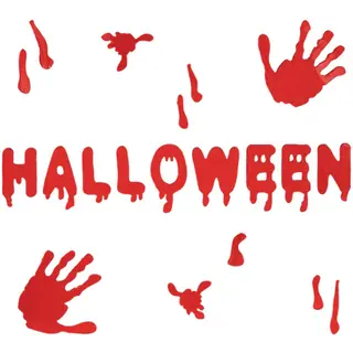 Produktfoto för Halloween Blodiga Händer Fönsterklistermärken Röd
