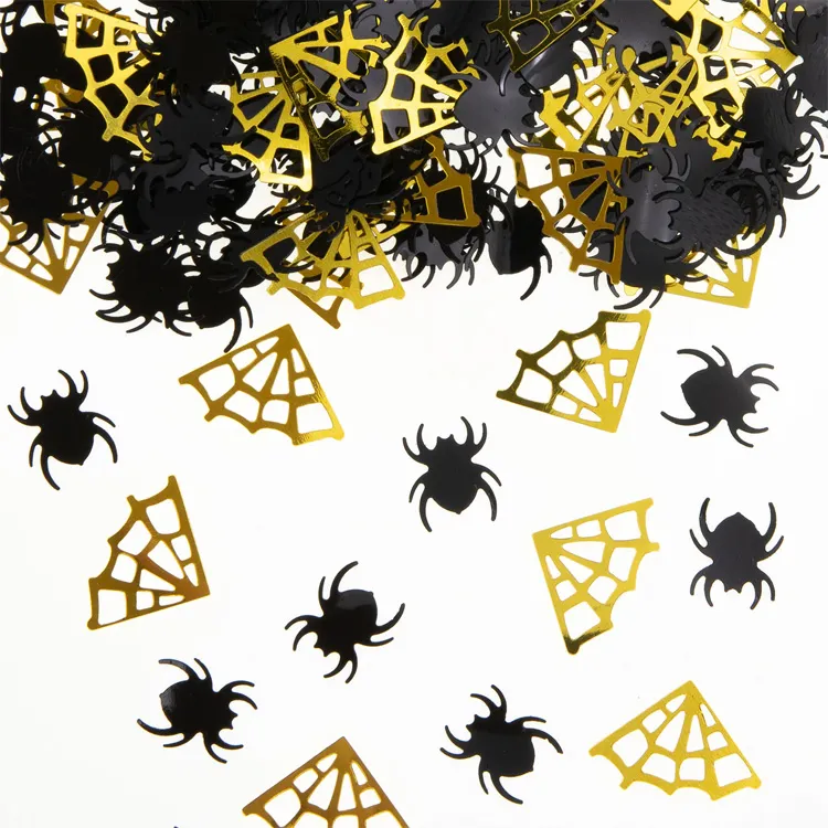 Alternativ bild 0 för Halloween Foliekonfetti Spindlar & Spindelnät 15g