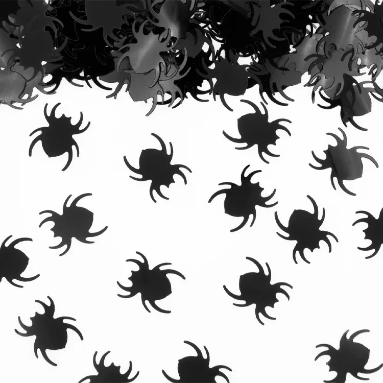 Alternativ bild 0 för Halloween Foliekonfetti Svarta Spindlar 15g