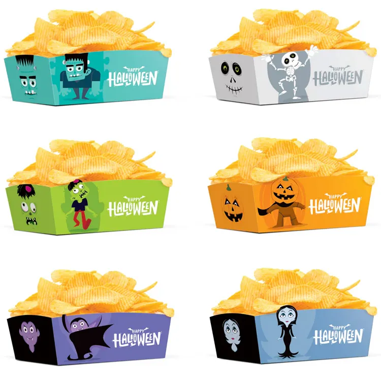 Alternativ bild 0 för Halloween Monster Chips Box 3-pack
