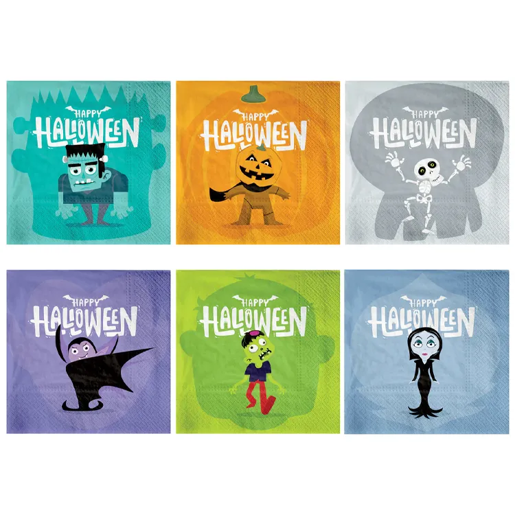 Alternativ bild 0 för Halloween Monster Servetter 12-pack