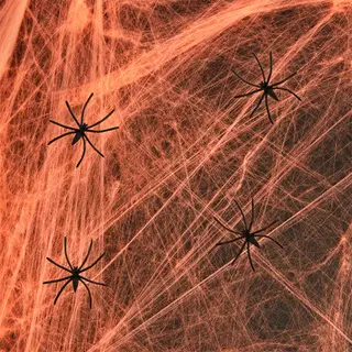 Produktfoto för Halloween Spindelnät Orange 200g