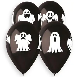Produktfoto för Halloweenballonger Spöke 33cm 5-pack