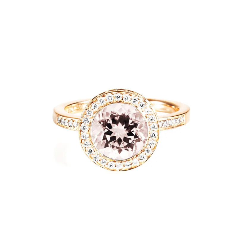 Alternativ bild 0 för Halo - Morganite Ring Guld 15.00 mm