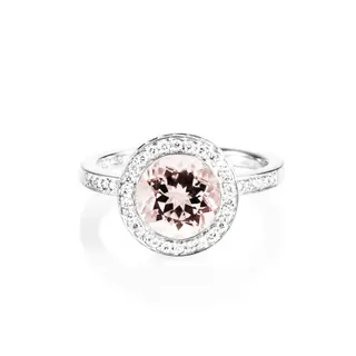 Produktfoto för Halo - Morganite Ring Vitguld 15.00 mm