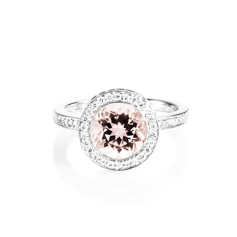 Alternativ bild 0 för Halo - Morganite Ring Vitguld 15.00 mm