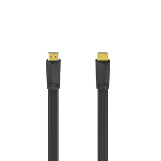 Produktfoto för Hama HDMI Cable Ethernet Flat Black 1.5m