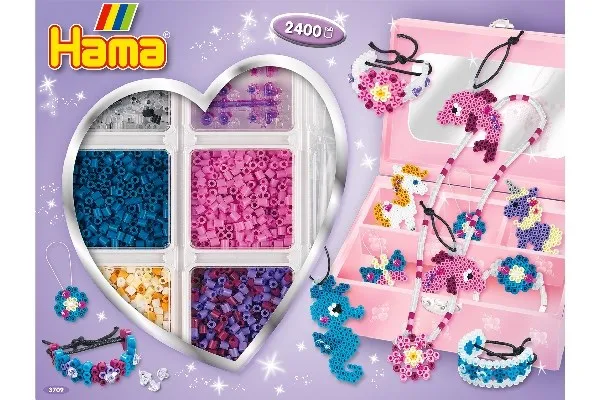 Alternativ bild 0 för Hama Iron-On Bead Set Jewelry Making Purple 2400 pcs.