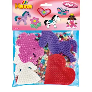 Produktfoto för Hama Ironing Bead Set Group Pack Pink 3000 pcs.