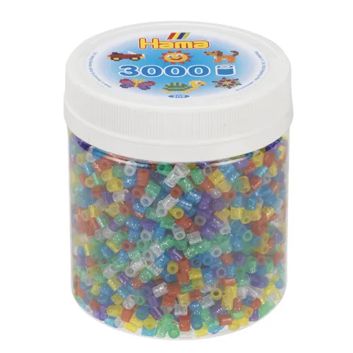 Alternativ bild 0 för Hama Ironing Beads in Pot - Glitter Mix (54) 3000pcs