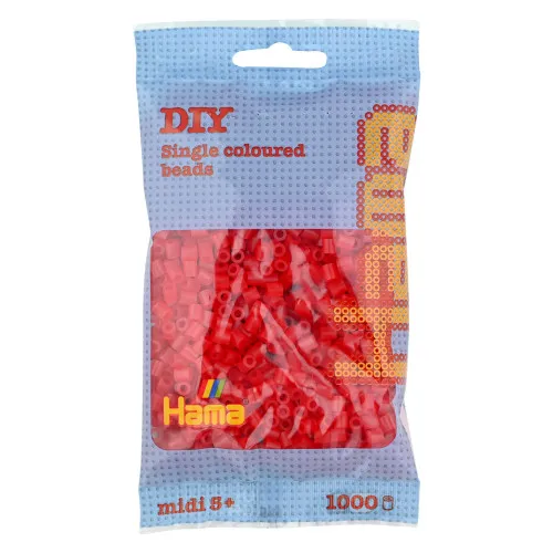 Alternativ bild 0 för Hama Ironing beads - Red transparent (013) 1000pcs.