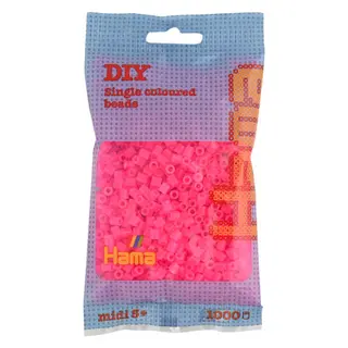 Produktfoto för Hama midi pärlor 1000st neon fuschia