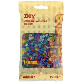 Produktfoto för Hama midi pärlor transp. glitter mix (1000 st.)