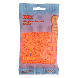 Produktfoto för Hama midi perler 1000stk neon orange