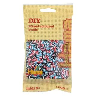 Produktfoto för Hama midi perler 1000stk stribet mix 91