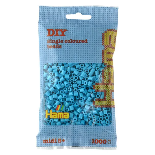 Alternativ bild 0 för Hama midi perler azur blå (1000 stk) - No. 207-49