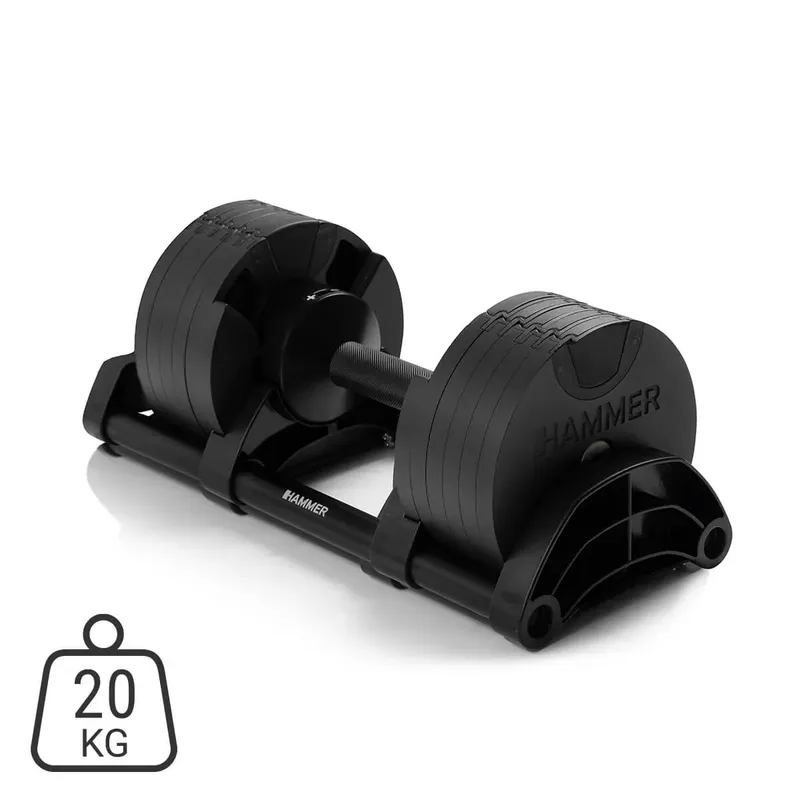 Bild 2 för Hammer Sport Smartlock dumbbell set 20 kg, Justerbara hantlar