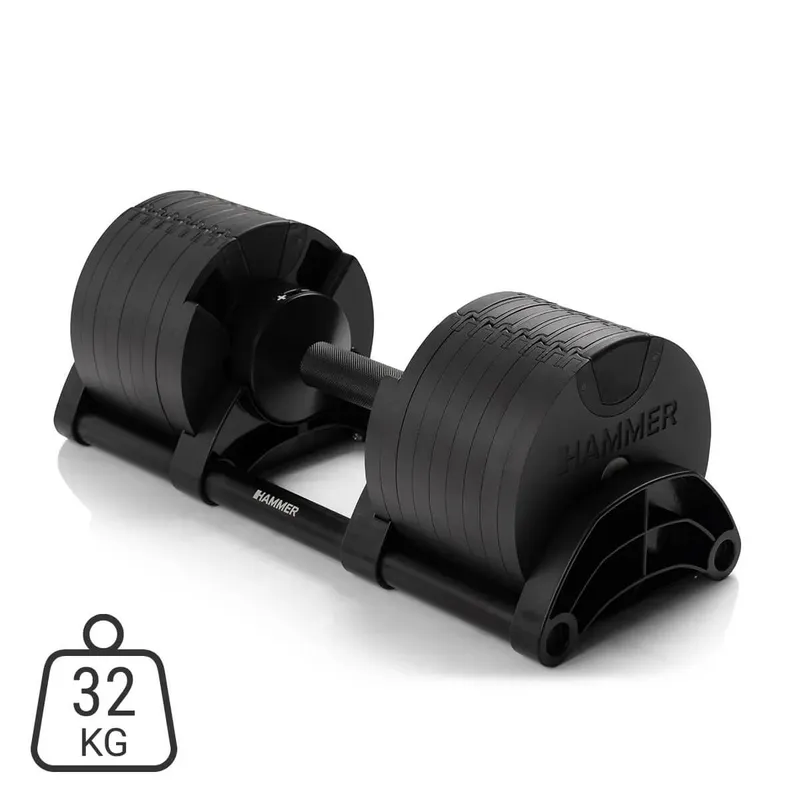 Bild 2 för Hammer Sport Smartlock dumbbell set 32 kg, Justerbara hantlar