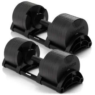 Produktfoto för Hammer Sport Smartlock dumbbell set 40 kg, Justerbara hantlar