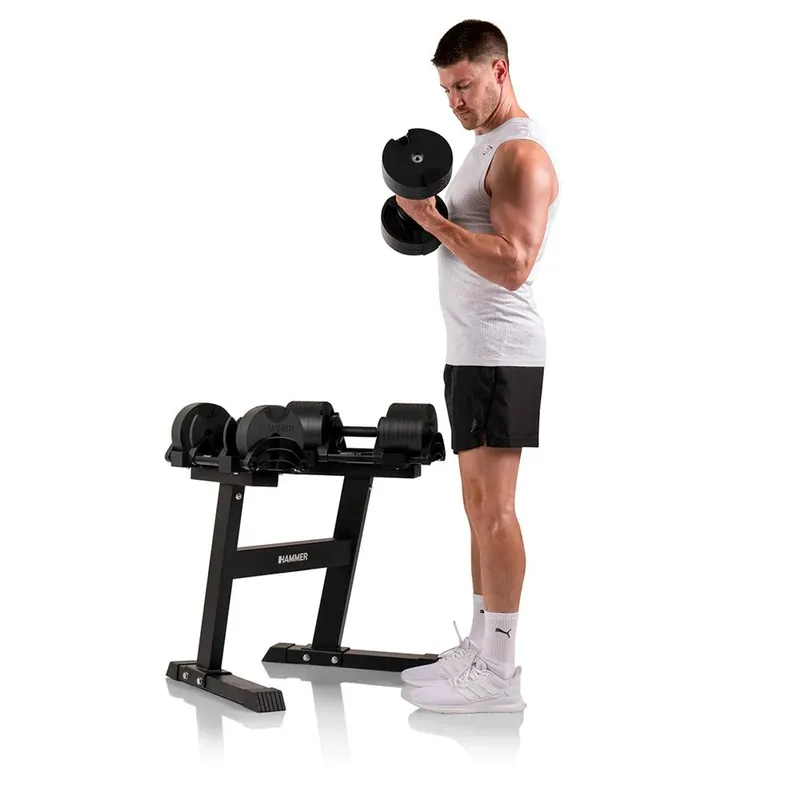 Bild 2 för Hammer Sport Smartlock dumbbell set 40 kg, Justerbara hantlar