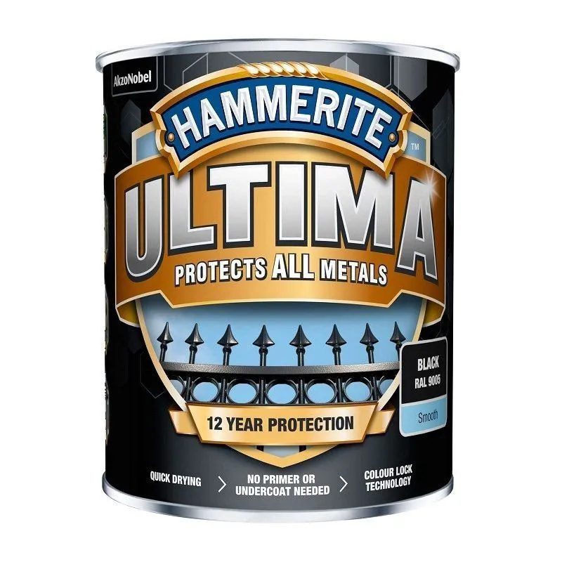 Alternativ bild 0 för Hammerite Hammarlack - Ultima Silver 250 ml - Rostskyddsfärg / Metallf