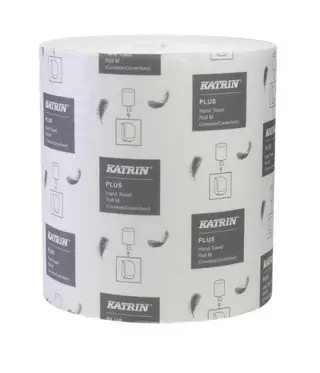 Produktfoto för Handduksrulle Katrin Plus 1 lager vit 280 m. utan hylsa,6 Rl/krt