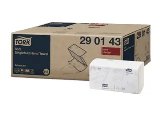 Produktfoto för Håndklædeark Tork H3 Advanced Singlefold hvid - (15 pakker x 250 ark)