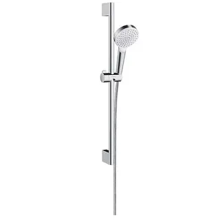 Produktfoto för HANSGROHE Crometta 1Jet duschset i vit/krom med 650 mm duschstång, handdusch med 1 sprayfunktion och 1,6 meter duschslang