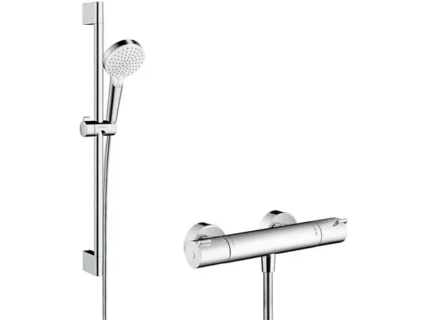 Alternativ bild 0 för Hansgrohe Crometta fristående duschsystem med Vario duschset 65 cm och Ecostat 1001 CL termostatblandare