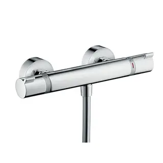 Produktfoto för HANSGrohe Ecostat termostatblandare med duschutlopp 1/2 nedåt och anslutningar och rosetter