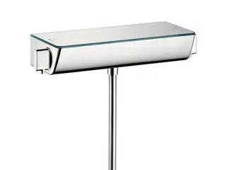 Produktfoto för HANSGrohe Ecostat termostatblandare med duschutlopp 1/2 nedåt samt anslutningar och rosetter - yta i krom