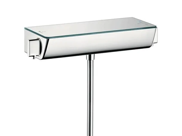 Alternativ bild 0 för HANSGrohe Ecostat termostatblandare med duschutlopp 1/2 nedåt samt anslutningar och rosetter - yta i krom