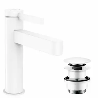 Produktfoto för hansGrohe Finoris 1-grebs håndvaskarmatur 110 med push-open bundventil mat hvid
