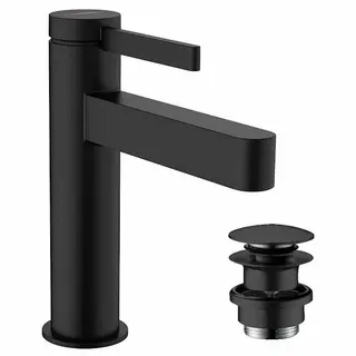 Produktfoto för hansGrohe Finoris 1-grebs håndvaskarmatur 110 med push-open bundventil mat sort