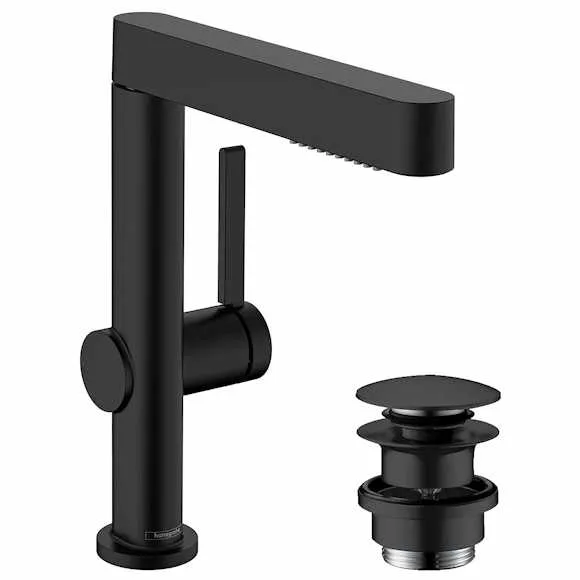 Alternativ bild 0 för hansgrohe Finoris 1-handblandare 230 med utdragbar dusch, 2-jet och push-open bottenventil matt so