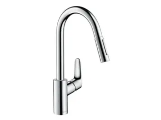 Produktfoto för hansGrohe Focus M41 köksblandare 240 med förlängning rostfritt stål fin.
