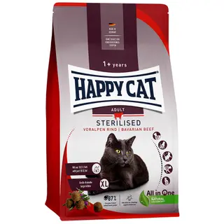 Produktfoto för Happy Cat Sterilised Bavarian Beef (1,3 kg)
