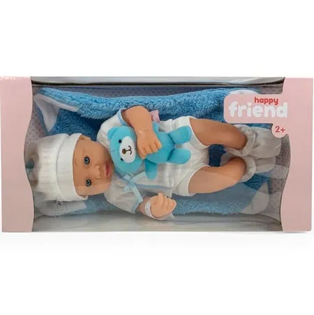Bild 2 för Happy Friend Nyfödd Mjuk Pojkdocka 30 cm
