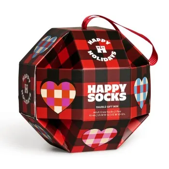 Alternativ bild 0 för Happy Sock Bauble Sock Gift Set Strumpor Röd Mönstrad modal Strl 36/40