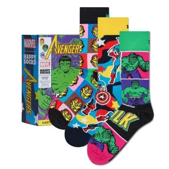 Alternativ bild 0 för Happy socks Strumpor 3P Marvel Avengers Gift Set Flerfärgad bomull Strl 41/46