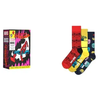 Alternativ bild 0 för Happy socks Strumpor 3P Marvel Spider Man Gift Set Flerfärgad bomull Strl 41/46