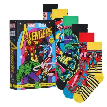 Alternativ bild 0 för Happy socks Strumpor 6P Marvel Avengers Assemble Gift Set Flerfärgad bomull Strl 41/46