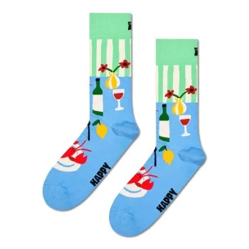Alternativ bild 0 för Happy socks Strumpor Dinner Sock Ljusblå bomull Strl 36/40