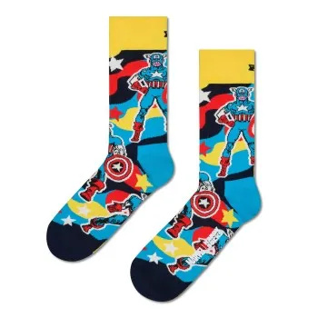 Alternativ bild 0 för Happy socks Strumpor Marvel Captain America Sock Blå bomull Strl 36/40